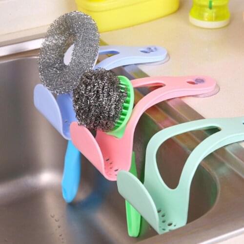 Creative Sucker Kitchen Sink Shelf Sponge Drain Holder Basket of Kitchen Supplies Racks Organizer Hanging Storage Bags