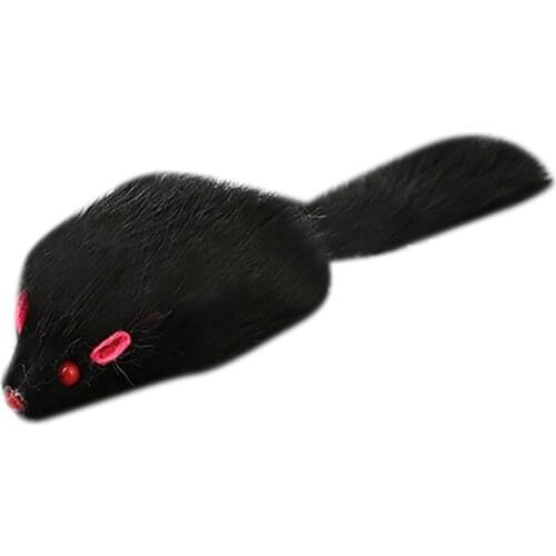 Legendog False Mouse Cat Pet Toys Cat Long-Haired Tail Mice With Sound Rattling Soft Real Rabbit Fur Sound Squeaky Toy For Pet