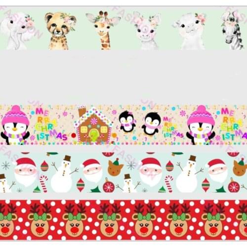 Q&N ribbon 50Yards 16mm 22mm 25mm 38mm 75mm Christmas Grosgrain/FOE Ribbons for DIY Bow Craft Wedding Christmas Party Decoration