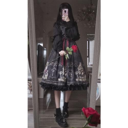 Lolita Full Style Spot The Nightingale the Rose JSK Dress Gothic Style Dark Series Lolita Dresses victorian gothic lolita dress