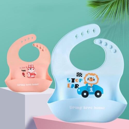 Cute Cartoon Animals Baby Bibs Portable Easily Wipe Clean Soft Waterproof Adjustable Baby Boys Girls Feeding Stuff Infant Gift