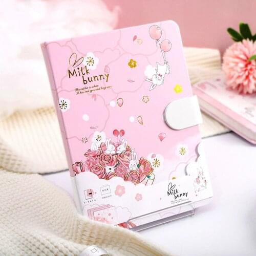 "Milk Bunny" Cute Hard Cover Journal Diary Girls Beautiful Drawing Notebook Notepad Planner