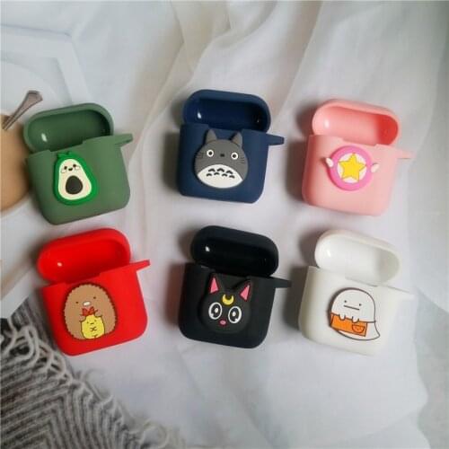 Cartoon Case for QCY T8 Wireless Bluetooth Headset Portable Silicone Protective Cover with Anti-lost Buckle for QCY- T8