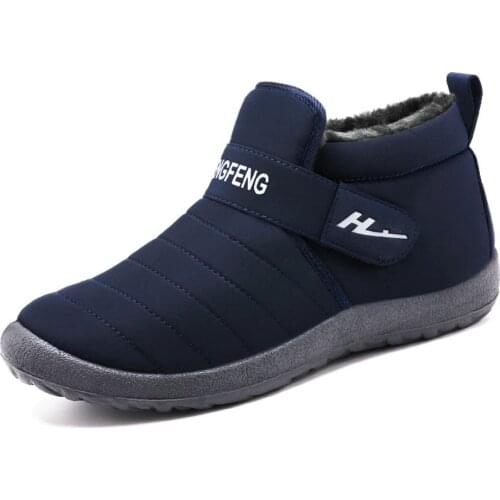 Men Plush Bootas Quality Keep Warm Men Snow Boots Couple Cheap Winter Ankle Boots Cotton Shoes Waterproof Outdoor Men Sneakers