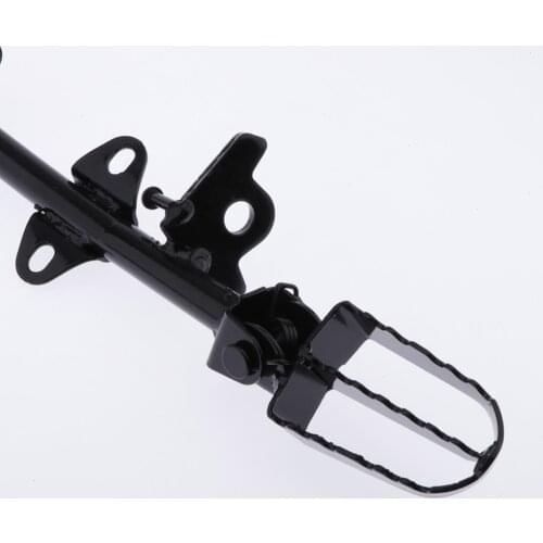 Set of Aluminum Footpegs Foot Rest Mount Bracket Bar and Kickstand Parking Support for 110cc 125cc 140cc ATV Scooter, Black