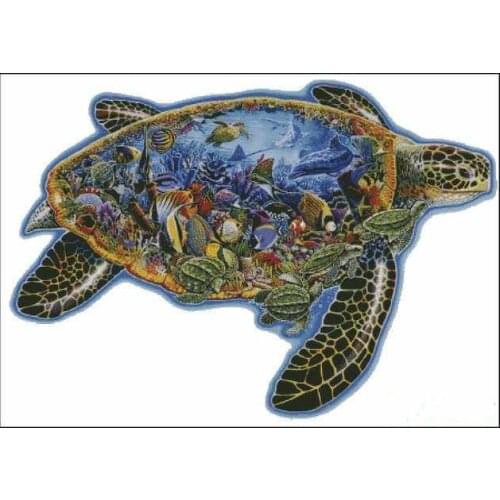 World Of The Sea Turtles Cross Stitch Kits Top Quality Embroidery Needlework Sewing kit 14CT Unprinted DIY Handmade Art Decor