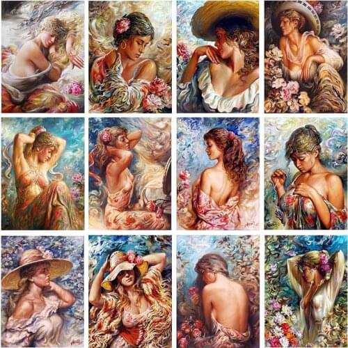 Figure Portrait Arts and Crafts Kit for Adult Woman Girl Jewel Cross Stitch Mosaic Diamond Painting Embroidery Poster Home Decor