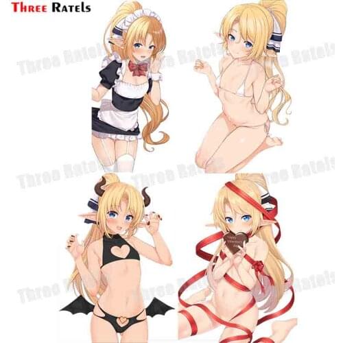 Three Ratels F659 Iris Enjou Kouhai Oshiego Wa Elf Ryuu Ningyo Jinrou Occlusion Scratch Car Sticker DIY Vinyl Material Decal