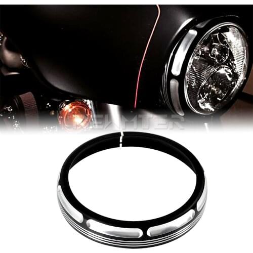 Motorcycle 7" Burst Headlamp Trim Ring For Harley Touring Street Glide Road King Trikes FLHX FLHR 96-18