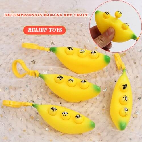 Fidget Squishies Toys Pack Keychain Yellow Banana High Quitity 2021New Fashion For kid and Adults Home Workshop