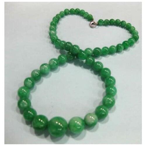 New Design Chinese Classic 6-14mm Green Jades Necklace