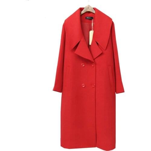 Autumn Winter Women Wool Coat Loose Imitation Cashmere Outerwear Padded Lining Overcoat Fashion Plus size 6XL Woolen jacket Lady