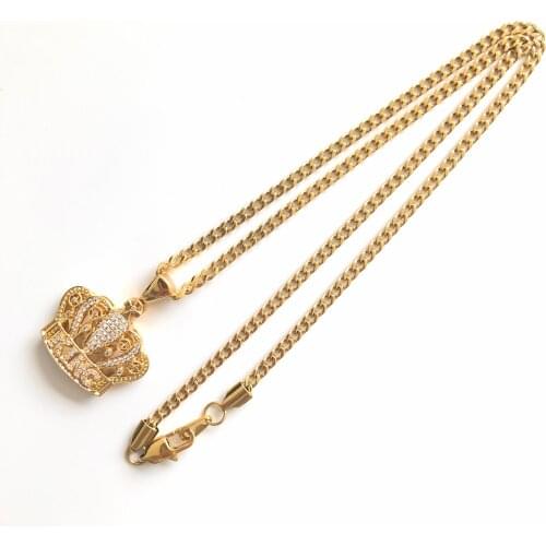Iced out crown pendant for gift