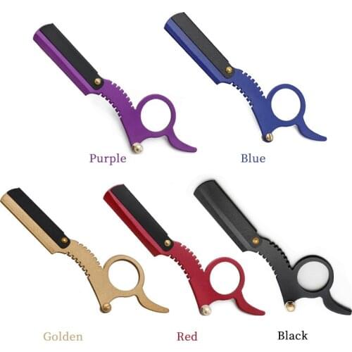 Customizable Logo Retro Ring Handle Face Shaving Straight Razor For Barber Razor