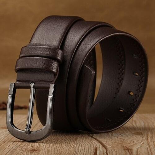 Mens High Quality Luxury Brand Leather Belt Designer Belts Men Pin Buckle Black Business Trouser Strap Cinturones Hombre Cinto