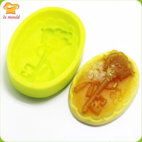 Lucky Key Mould Handmade Soap Art Wax Soft Clay Soft Silicone Mold