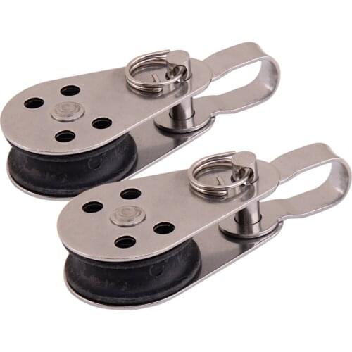 2pcs 25mm Nylon Sheave Pulley Blocks W Removable Pin & Bracket Stainless Steel for Marine Kayak Canoe Boat Anchor Trolley System