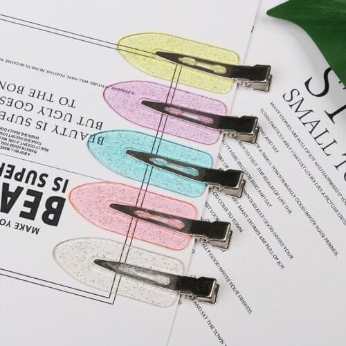 10pcs/Pack 6 Cm Crystal Girl Hairpin Duckbill Bangs Clip Baby Hair Clip Colorful Glitter Pin Korean Style Gifts Hair Accessories