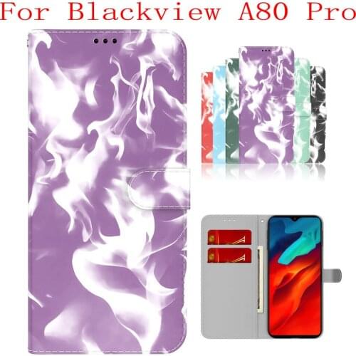 Sunjolly Case for Blackview A80 Pro Wallet Stand Flip PU Phone Case Cover coque capa Blackview A80 Pro Case Cover