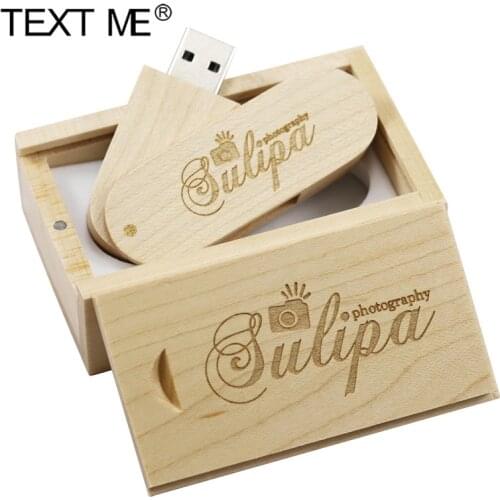 TEXT ME pen drive usb flash drive 4GB 8GB 16GB 32GB 64GB photography print 5 colors wooden+box LOGO usb 2.0 gift U disk