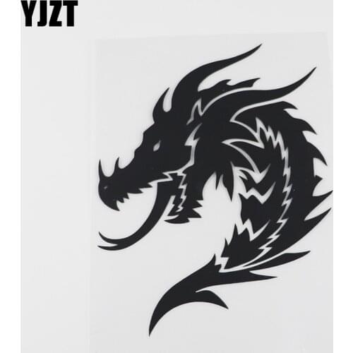 YJZT 12.1CMX15.4CM Fashion Dragon Head Decal Waterproof Vinyl Car Sticker 13C-0166
