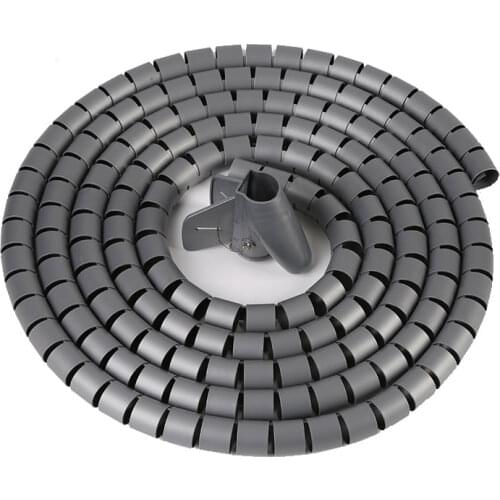 1M Flexible Spiral Tube Clips cable sleeves 8-42mm Pipe Wrap Cord Protector for Office Home Wire manager Storage Organizer