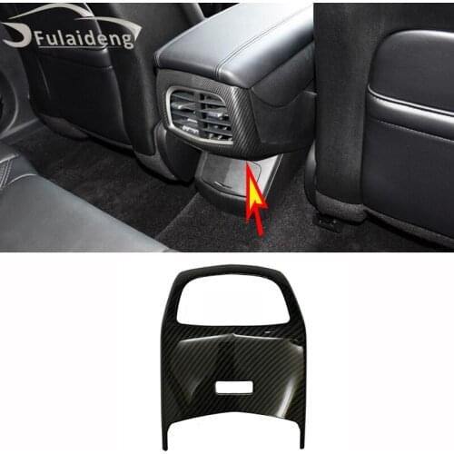 1pcs For Lincoln MKZ 2017-2020 ABS Carbon fiber Car Rear Air Outlet Vent Frame cover Trim Car Styling Accessories