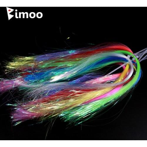 20 Bags 1/50" UV Ice Wing Flashabou Streamer Pike Salmon Fly Tying Material Pink Yellow Green Blue Orange