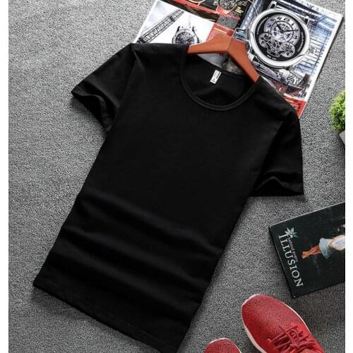 2021 Summer Casual T-Shirt Mens Summer Cotton Short Sleeve Top Round Neck Breathable Sports Wear