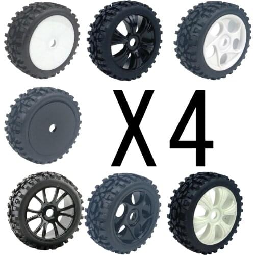 4PCS RC Car Wheel Tires Set for 1/8 Buggy Scale Off Road Rock Crawler Model