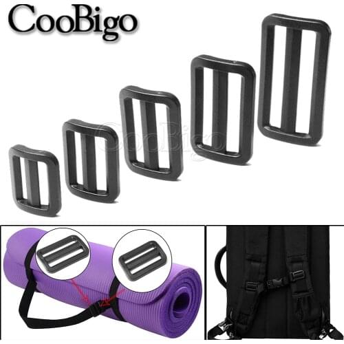 5pcs Tri-Glide Slider Plastic Curve Sliplock Buckle Black Adjustable for Bag Straps Webbing Size 20mm 25mm 32mm 38mm 50mm