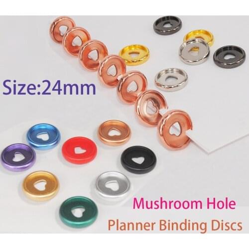6pcs 24mm Plastic Mushroom Binding Discs Planner Binder Rings Notebook Discs Binding 360 Degree Foldable Planner Office Supplies