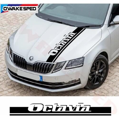 Car Styling Bonnet Sport Stripes Stickers For-Skoda Octavia Auto Hood Cover Engine Decor Vinyl Decals Exterior Accessories