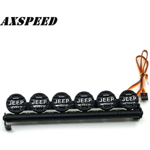 AXSPEED RC Car LED Roof Light with Bracket 6 LED Lights Jeep Style for 1/10 Traxxas TRX4 D90 SCX10 CC01 RC Rock Crawler Car