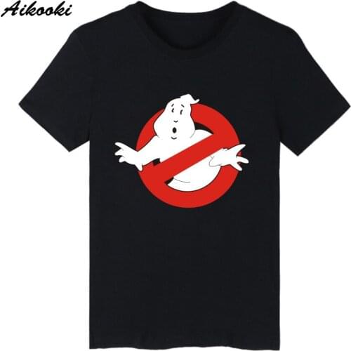Aikooki Hot Sale Ghostbusters Black T shirt Men/Women Summer Fashion Casual Loose T-shirt Print Ghost busters Mens T Shirt Top