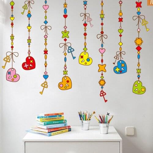 Color Love Curtain for Childrens Bedroom Sofa Background Wall Kindergarten Classroom Wall Layout