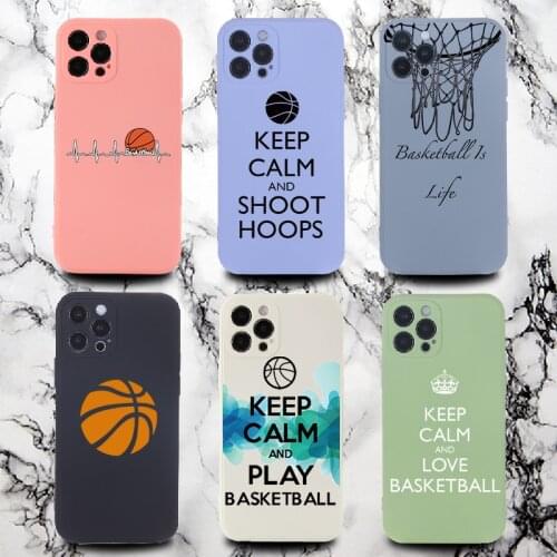 Colorful Cool Cartoon Basketball Style Phone Case For iPhone 11 12 Pro Max Mini XS XR X 7 8P Candy Shockproof Phone Cover Shell