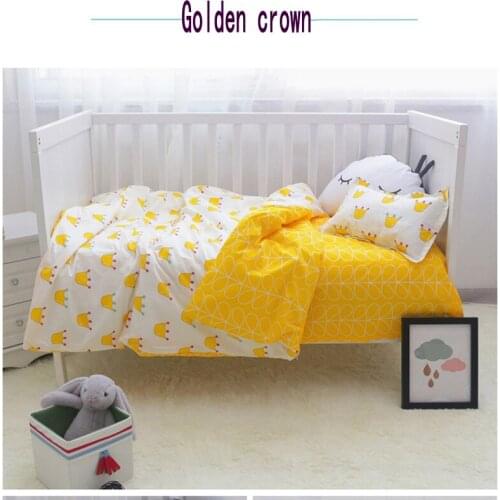 Cartoon Rainbow Unicorn Flamingo Baby Bedding Set 3pcs Cotton% Duvet Cover 130x100cm Pillowcase Sheet Crib For Girls Boys Gift