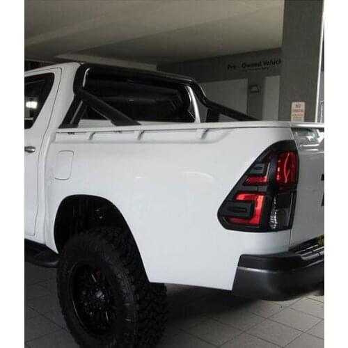 For Toyota Hilux SR5 Revo Rocco 2016 2017 2018 2019 ABS Matte Black Carbon FiBber Car Tail Lights Cover Trim Accessories