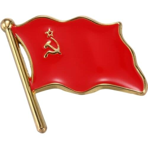 Soviet Union Flag Enamel Pin Socialist Republics National Flags badges on backpack denim jackets Brooches