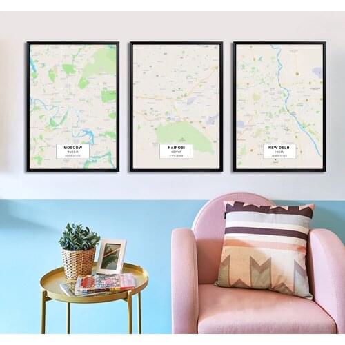 MOSCO Nairobi New Delhi Poster Canvas Art Prints Painting Wall Picture for Children Living Room Decor