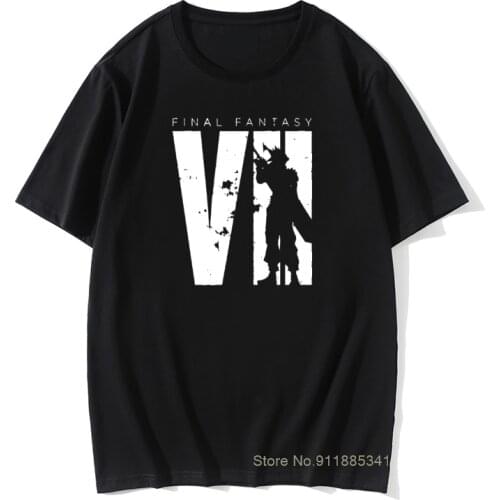 Men Tshirt Final Fantasy Squall 100 Percent Cotton FF7 Video Game Strife Shinra Chocobo T Shirt Camisas Hombre