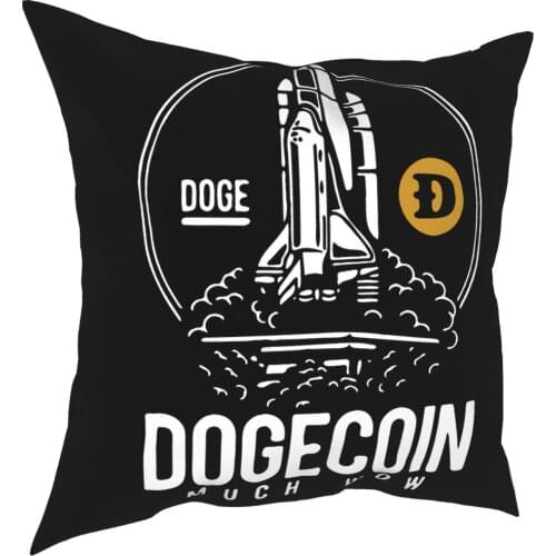 Dogecoin Rocket To The Moon Throw Pillow Cover Cushions for Sofa Bitcoin Crypto Ethereum Btc Blockchain 45*45cm Pillowcase