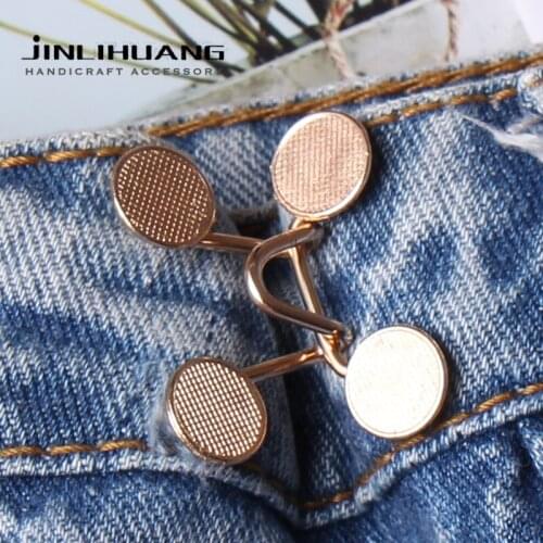 1set DIY Waist Invisible Adjust Button Hooks Metal Jeans Waist Removable Buckle No Nails Detachable Button Adjustment Accessory