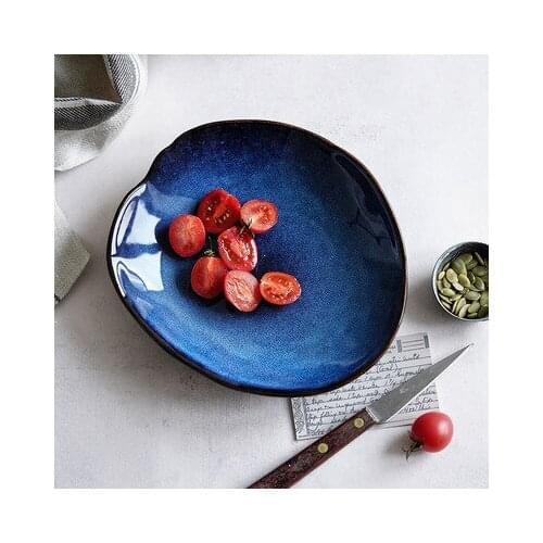 Nordic INS kiln change ceramic tableware hotel restaurant irregular plate sushi steak dinner plate home plate bowls and plates