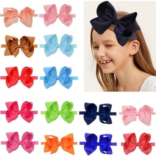 4Pcs/Set New Hair Bows Baby Headband For Girl Nylon Cute Head Band Turban Newborn Headband Hair Bands Kids Baby Hair Accessories