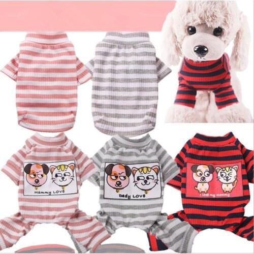 New Pet Dog Clothes Winter Warm Striped knit sweater Coat For Small Dogs Cat Couple dog clothes pajamas Tracksuit
