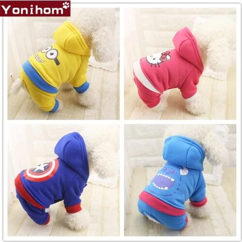 Dog Clothes Cute Cotton Dogs Pets Clothing Four-legs Hoodies Pet Dog Clothes Autumn Winter Hoodie Coat Jumpsuit for Chihuahua