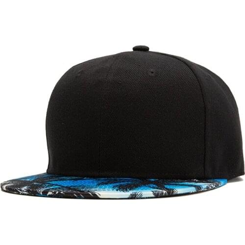 Palm Black Colorful Brim Adult Street Cap Men Flat Bill Sunshade Shadow Snapback Outdoor Blue Sky Mountain Climbing Trucker Hat
