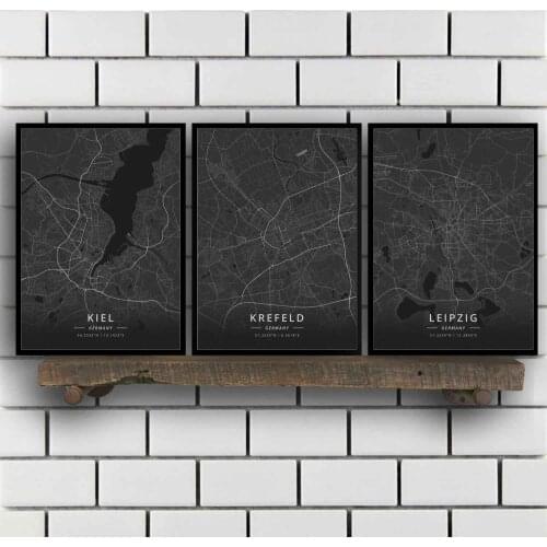 Kiel Krefeld Leipzig Lubeck Magdeburg Mainz Mannheim Monchengladbach Munich Munster Nuremberg Germany Poster